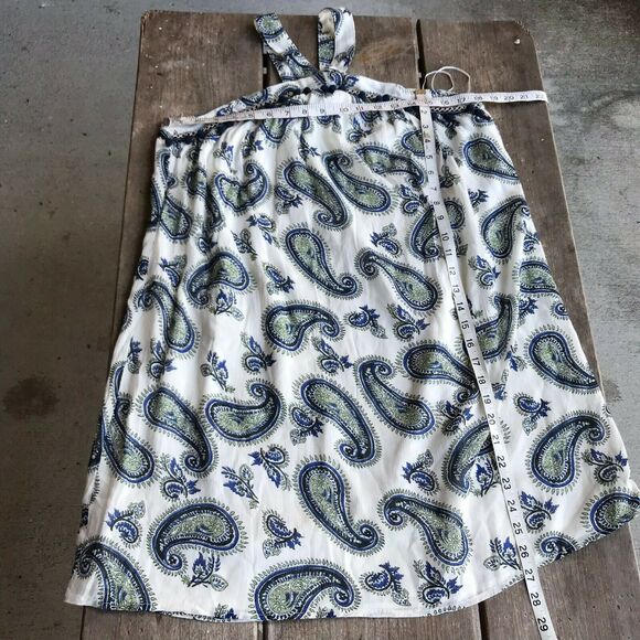 Skies Are Blue Pom Pom Paisley Halter Dress NEW‎ NWT White Size Small - Picture 5 of 8